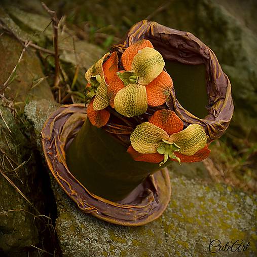 Črepník "Oranžová orchidea"