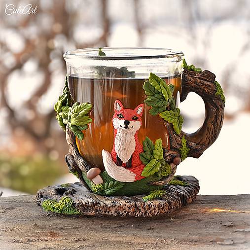 Čaj v lese - hrnček na čaj s líškou