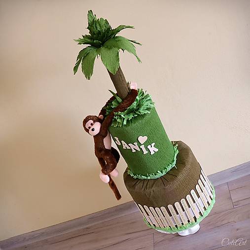 Plienková torta Džungľa/120 plienok - pre oslávenca, ktorý má 1 rok
