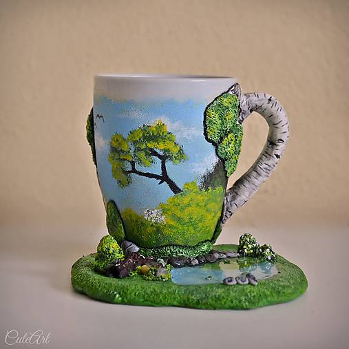Šálka na čaj, kávu - v brezovom háji