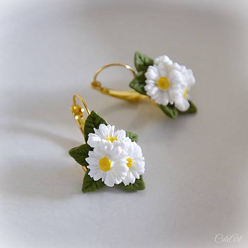 Margarétky - náušnice s kvetmi
