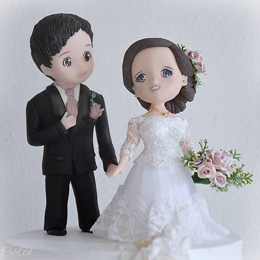 Personalizované figúrky nevesty a ženícha na svadobnú tortu Exklusiv