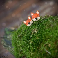 Líšky - puzetové náušnice